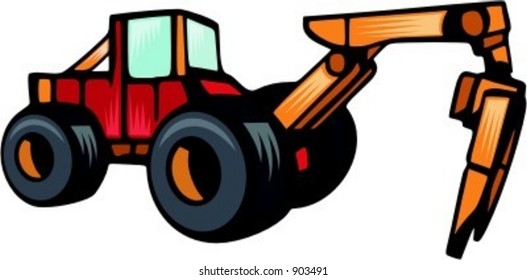 Grapple Skidder.Vector illustration