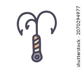 grappling hook color vector doodle simple icon