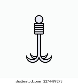 Grappling Hook Icon. Anchor, Fishing Equipment Symbol.