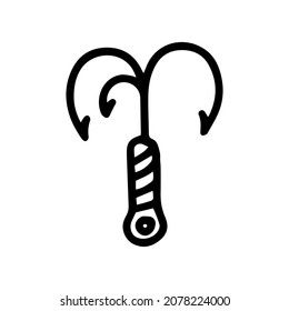 grappling hook line vector doodle simple icon