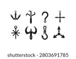 Grappling Hooks Silhouette Vector Collection