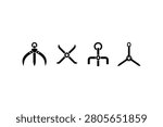 Grappling Hooks Silhouette Vector Collection