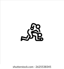 ícone do contorno de gráfico. Ilustração de arte de linha de movimentação MMA.