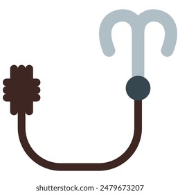 grappling rope icon with flat style