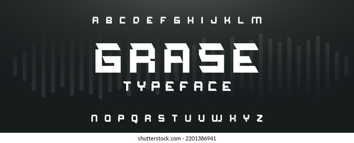 GRASE Sports minimal tech font letter set. Luxury vector typeface for company. Modern gaming fonts logo design.