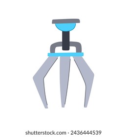 máquina de garra de agarre de dibujos animados. brazo de suerte, robot vacío, muñeca de ingeniería agarre garra de máquina signo. símbolo aislado ilustración vectorial