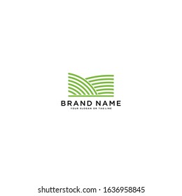 grass abstract logo design a vector template 
