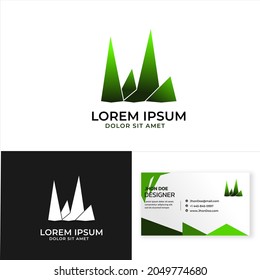 Grass abstract logo in green gradient color. fit use for finance, asurance, science logo etc.