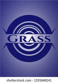 Grass badge with jean texture