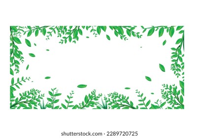 Grass banner frame. Vector grass and greenery in the form of a frame. You can put your content in a frame.