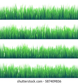 Grass banners set. Nature background. Meadow. Spring, summer season. Plant growth.