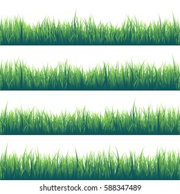 Grass banners set. Nature background. Meadow. Spring, summer season. Plant growth. Green.
