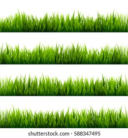 Grass banners set. Nature background. Meadow. Spring, summer season. Plant growth. Green.