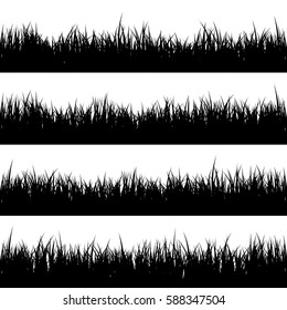 Grass banners set. Nature background. Meadow. Spring, summer season. Plant growth. 