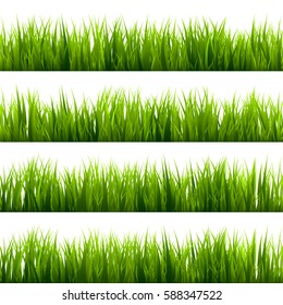 Grass banners set. Nature background. Meadow. Spring, summer season. Plant growth. Green. - Shutterstock ID 588347522