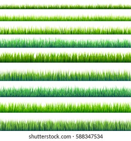 Grass banners set. Nature background. Meadow. Spring, summer season. Plant growth. Green.