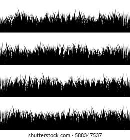 Grass banners set. Nature background. Meadow. Spring, summer season. Plant growth. 