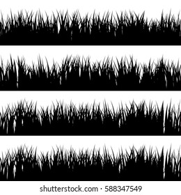 Grass banners set. Nature background. Meadow. Spring, summer season. Plant growth. 
