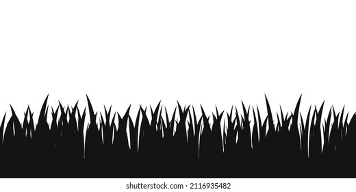 Grass black background. Grassland dark field bakdrop illustration.