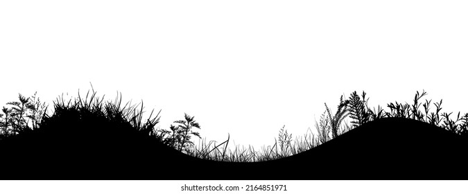 Grass black silhouettes. Vector illustration