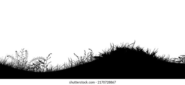 Grass black silhouettes. Vector illustration