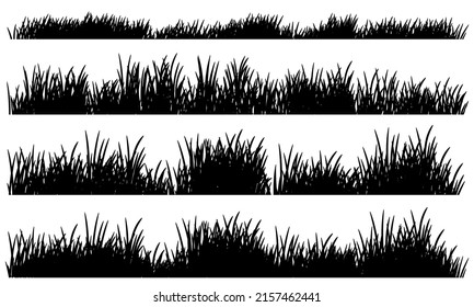 grass black and white silhouette