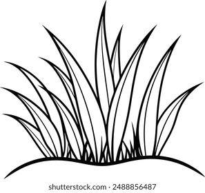 a grass black and white vector art silhouette