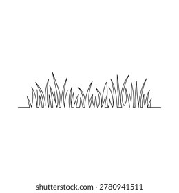 grass blades line drawing on white background