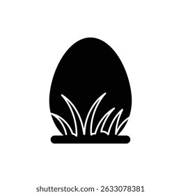Grass Blades Peeking from Cracked Egg, New Life Concept