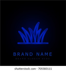 Grass blue chromium metallic logo