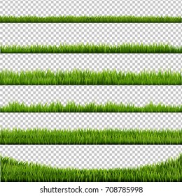 Grass Border Big Collection, Vector Illustration