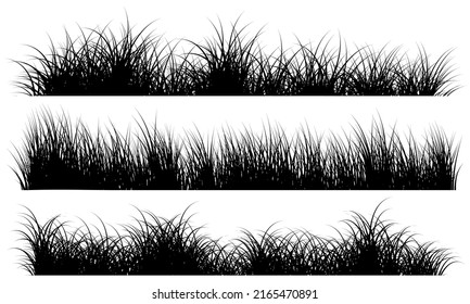 Grass Border Black Grass Silhouette Stock Vector (Royalty Free ...