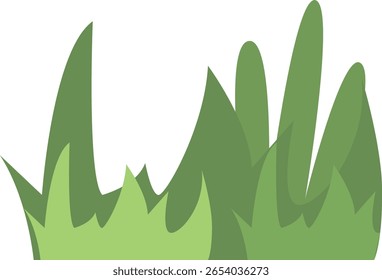 Grass Border with Cartoon Design Concept. Vector Illustration