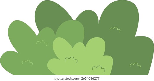 Grass Border with Cartoon Design Concept. Vector Illustration