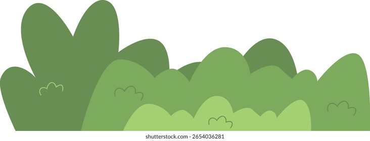 Grass Border with Cartoon Design Concept. Vector Illustration
