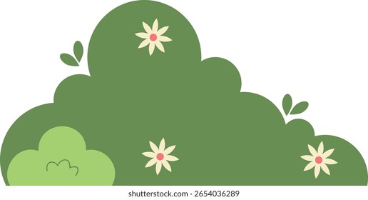 Grass Border with Cartoon Design Concept. Vector Illustration