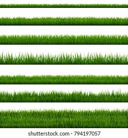 Grass Border Collection, Vector Illustration