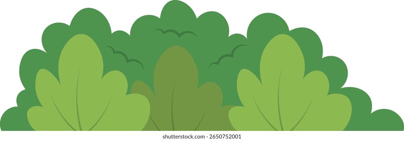 Grass Border Decoration Isolated on White Background. Vector Illustration