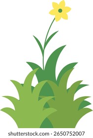 Grass Border Decoration Isolated on White Background. Vector Illustration