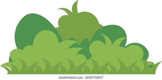 Grass Border Decoration Isolated on White Background. Vector Illustration