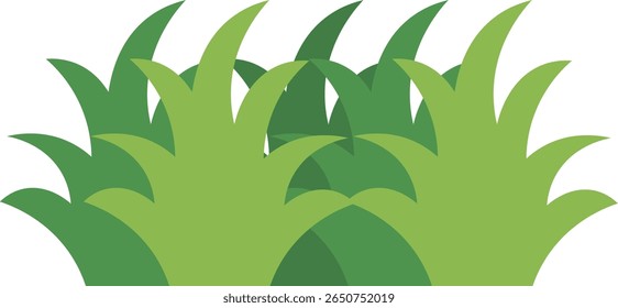 Decoração de borda de grama isolada no fundo branco. Ilustração de vetor