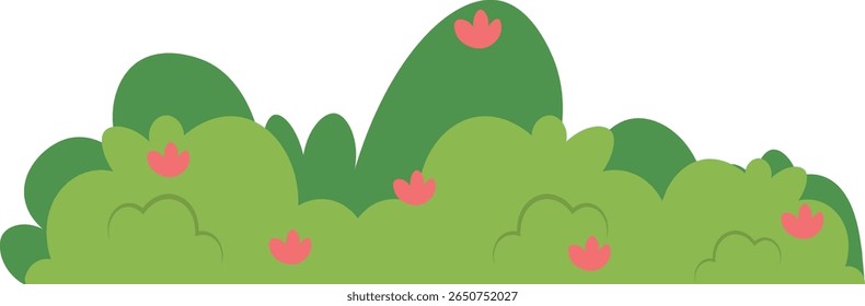 Decoración de la frontera de la hierba aislada en el fondo blanco. Ilustración vectorial
