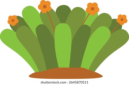Grass Border Decorative with Flat Cartoon Design. Vector Illustration