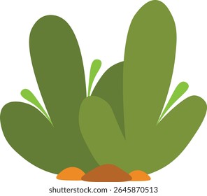 Grass Border Decorative with Flat Cartoon Design. Vector Illustration