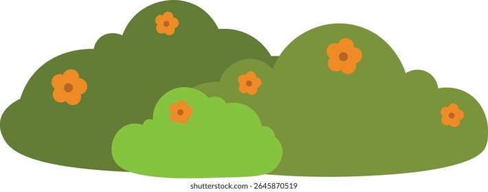 Frontera de hierba decorativa con diseño plano de dibujos animados. Ilustración vectorial