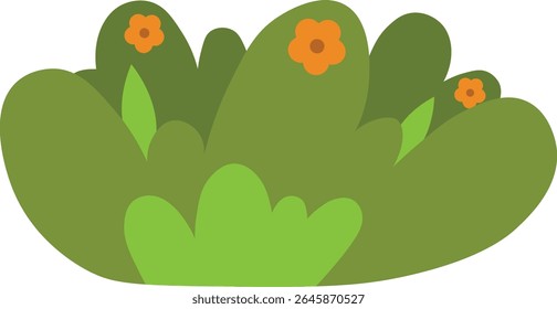 Grass Border Decorative with Flat Cartoon Design. Vector Illustration