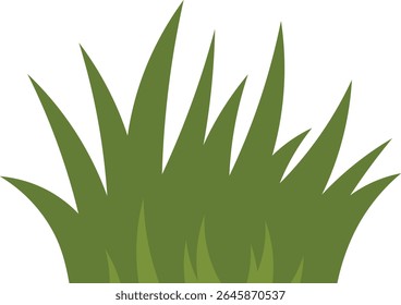 Grass Border Decorative with Flat Cartoon Design. Vector Illustration