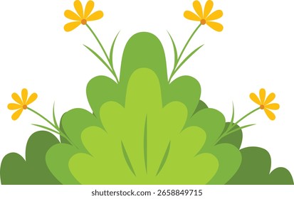 Elemento de borda de grama com design de desenho animado. Ilustração de vetor.