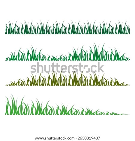 Grass border icon. Green vegetation stripe. Nature pattern design. Vector landscape element.