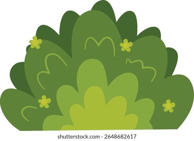 Grass Border Illustration with Trendy Cartoon Design. Isolated on White Background. Vector Clipart